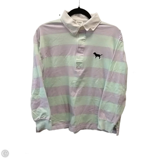 Blouse Long Sleeve By Pink In Green & Purple, Size: M