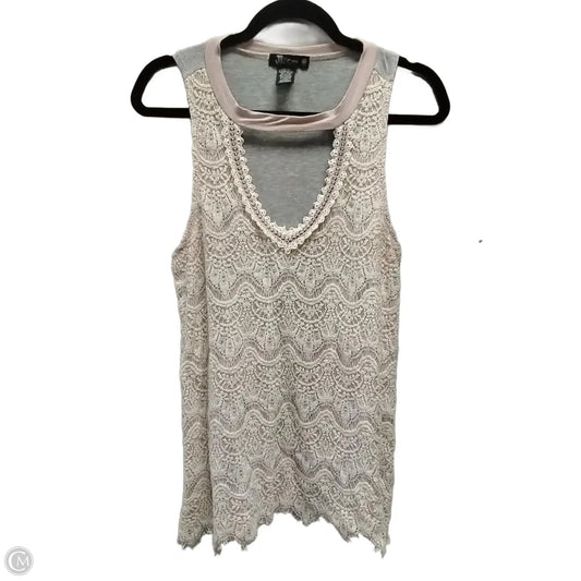 Top Sleeveless By Miss Chievous In Pink & White, Size: M