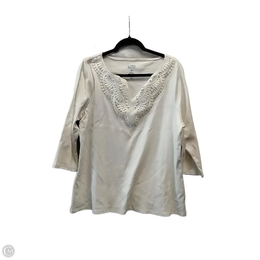 Top Long Sleeve By Croft And Barrow In Beige, Size: Xxl