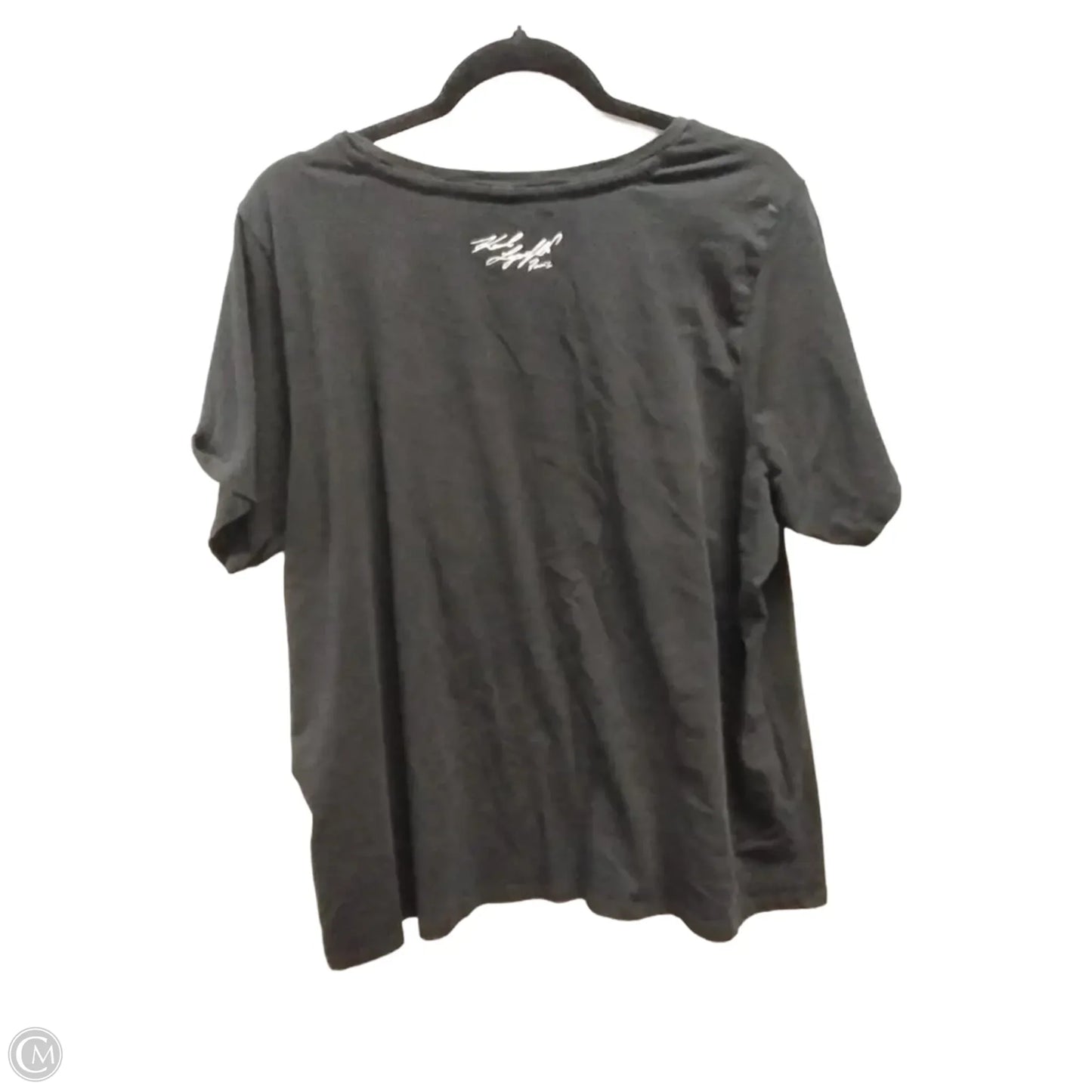 Top Short Sleeve Designer By Karl Lagerfeld In Black, Size: 1x