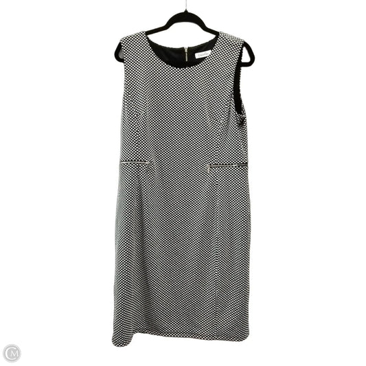 Dress Casual Midi By Calvin Klein In Polkadot Pattern, Size: 14