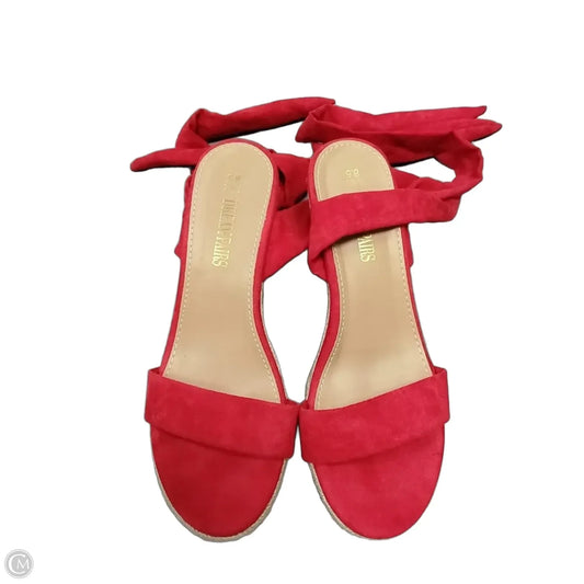 Sandals Heels Wedge By Dream Pairs In Red, Size: 8.5