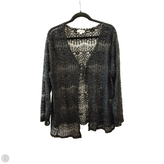 Blouse Long Sleeve By Indigo Rose In Black, Size: 1x