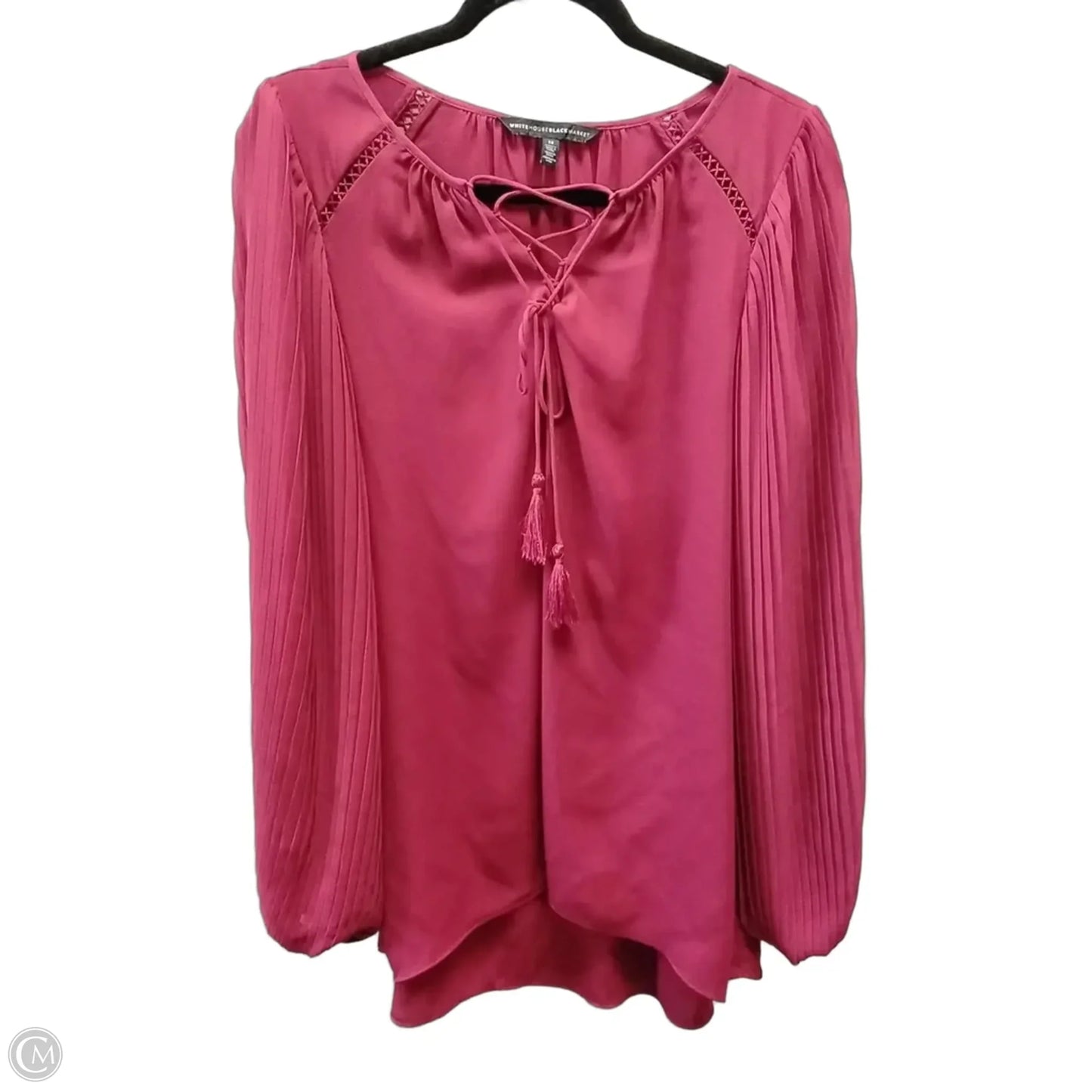 Blouse Long Sleeve By White House Black Market In Red, Size: L