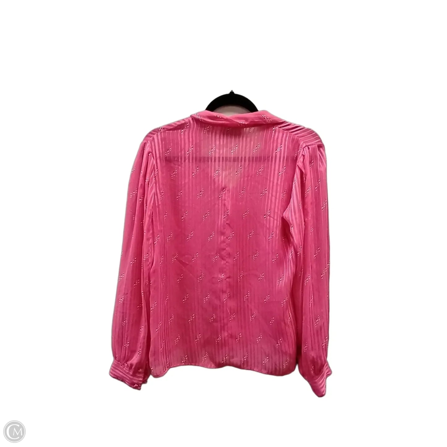 Blouse Long Sleeve By Josephine Chaus In Pink, Size: L