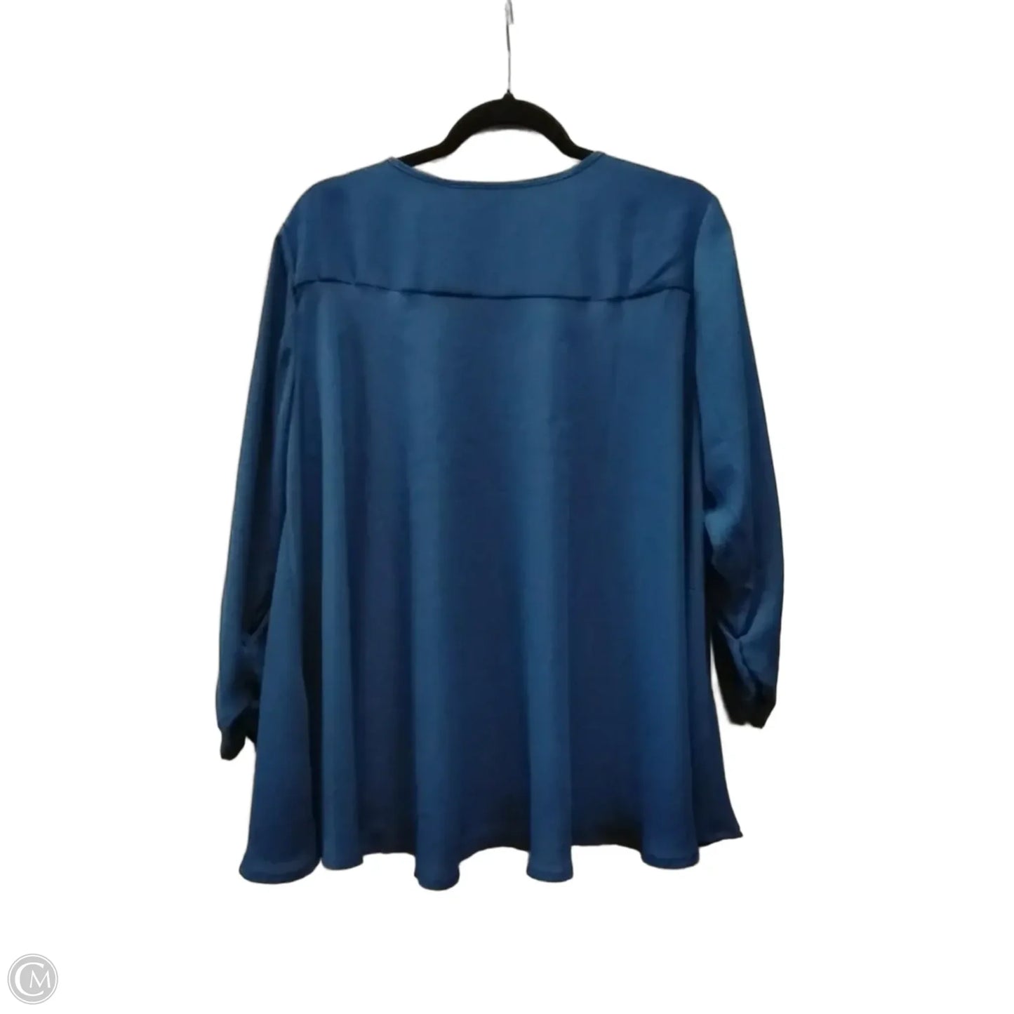 Blouse Long Sleeve By Style And Company In Blue, Size: L