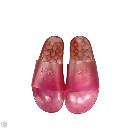 Sandals Designer By Coach In Pink, Size: 9