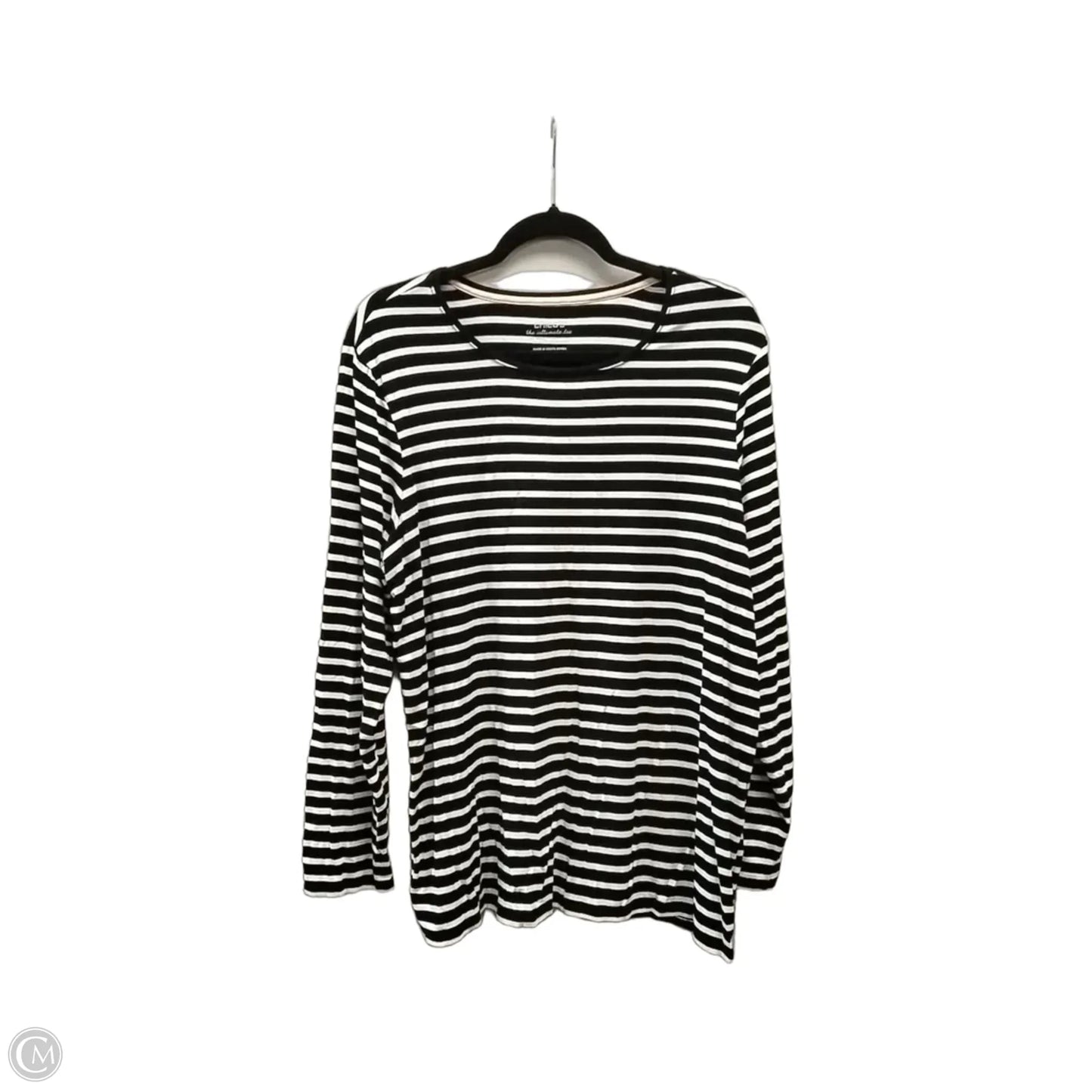 Top Long Sleeve By Chicos In Striped Pattern, Size: Xl