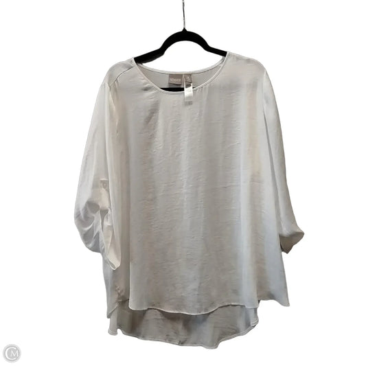 Blouse Long Sleeve By Chicos In White, Size: Xxl
