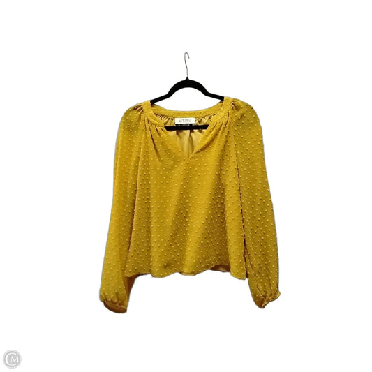 Blouse Long Sleeve By Kasper In Yellow, Size: M