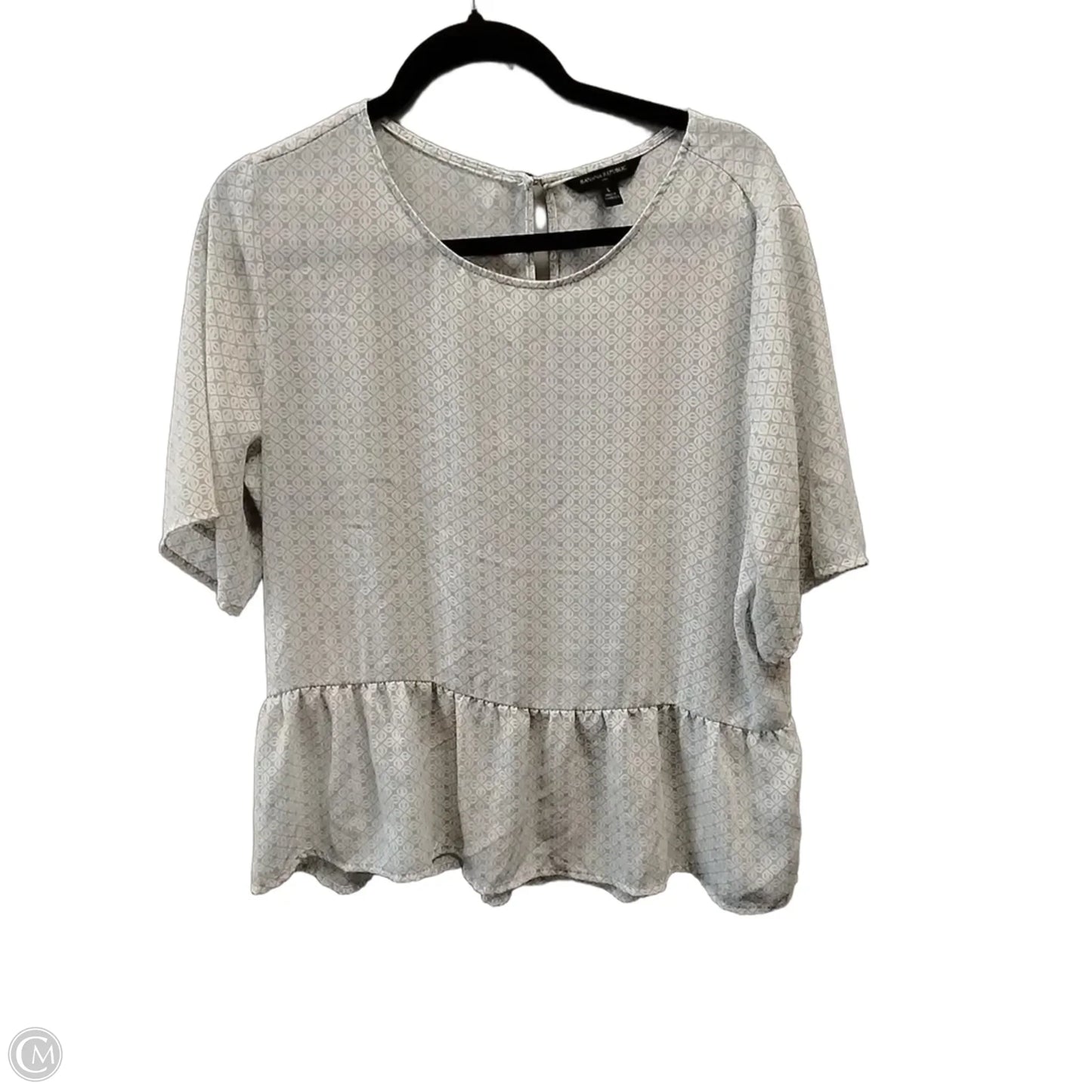 Blouse Short Sleeve By Banana Republic In Grey, Size: L