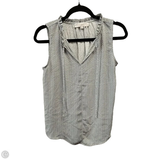 Blouse Sleeveless By Loft In Black & White, Size: Xs