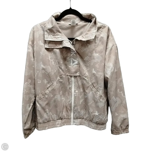 Athletic Jacket By Reebok In Tan, Size: S