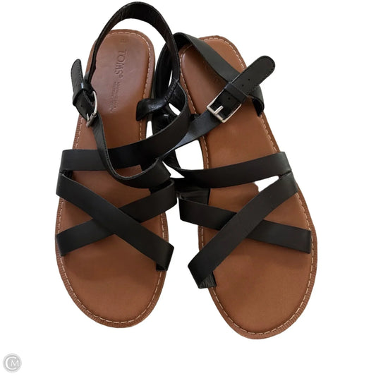 Sandals Flats By Toms In Black, Size: 10