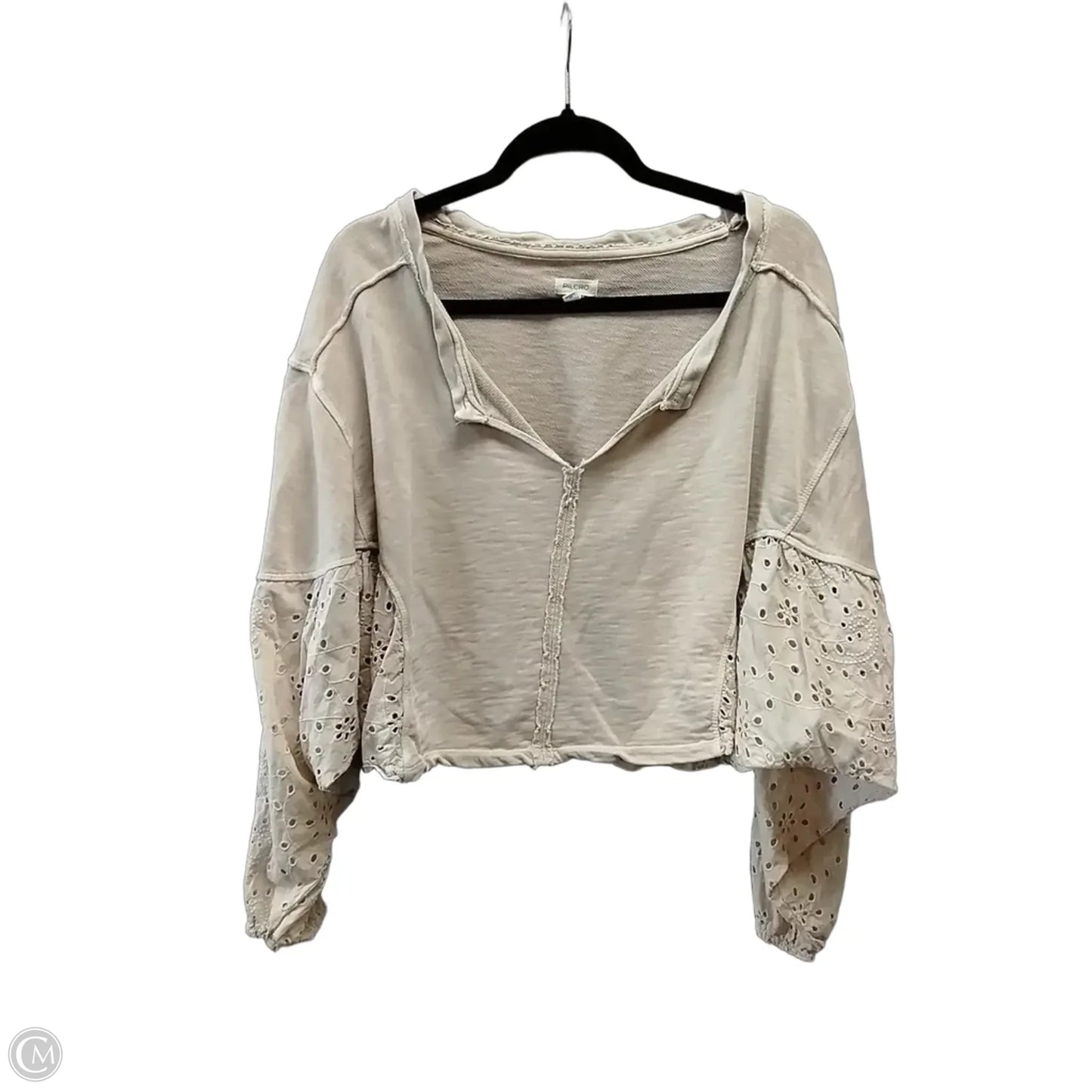 Top Long Sleeve By Pilcro In Beige, Size: L