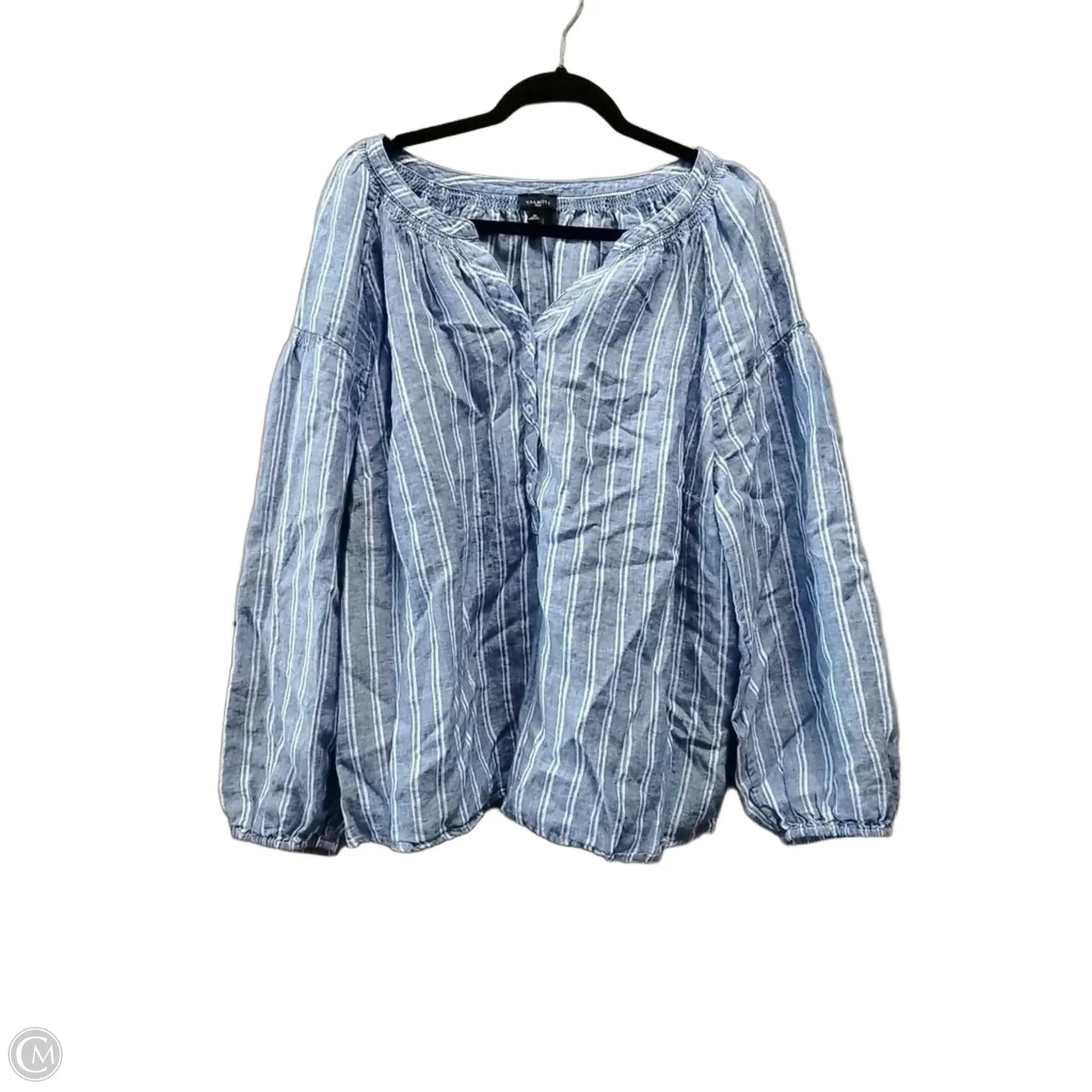 Top Long Sleeve By Talbots In Striped Pattern, Size: 2x