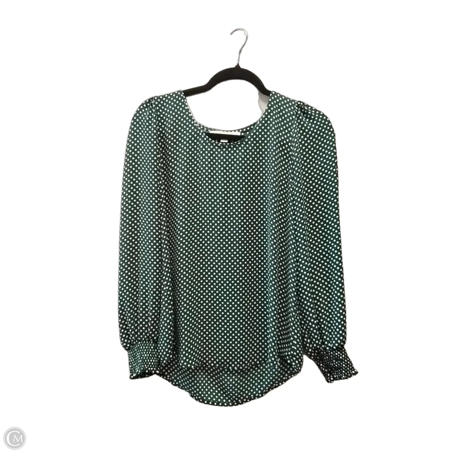 Blouse Long Sleeve By Loft In Polkadot Pattern, Size: Xs