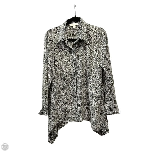 Blouse Long Sleeve By Michael By Michael Kors In Black, Size: L