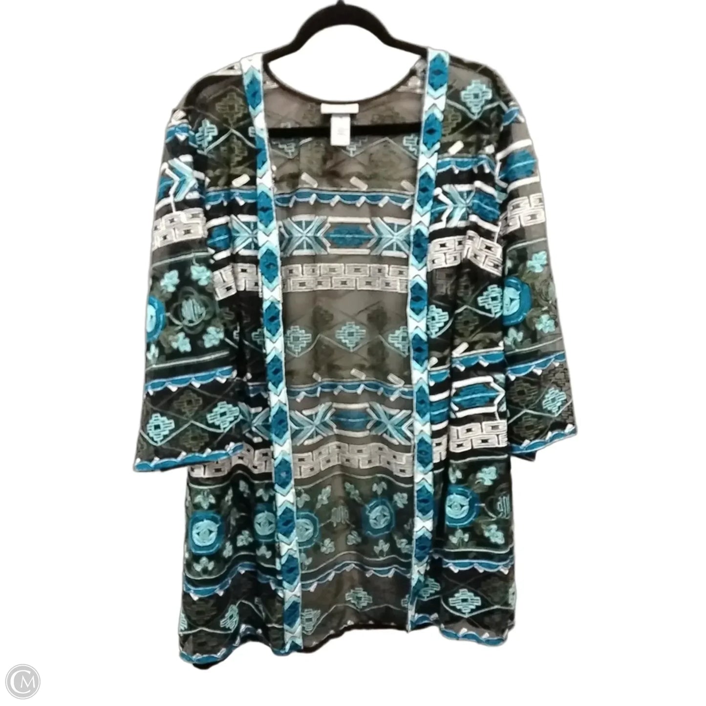 Cardigan By Catherines In Black & Blue, Size: 1x
