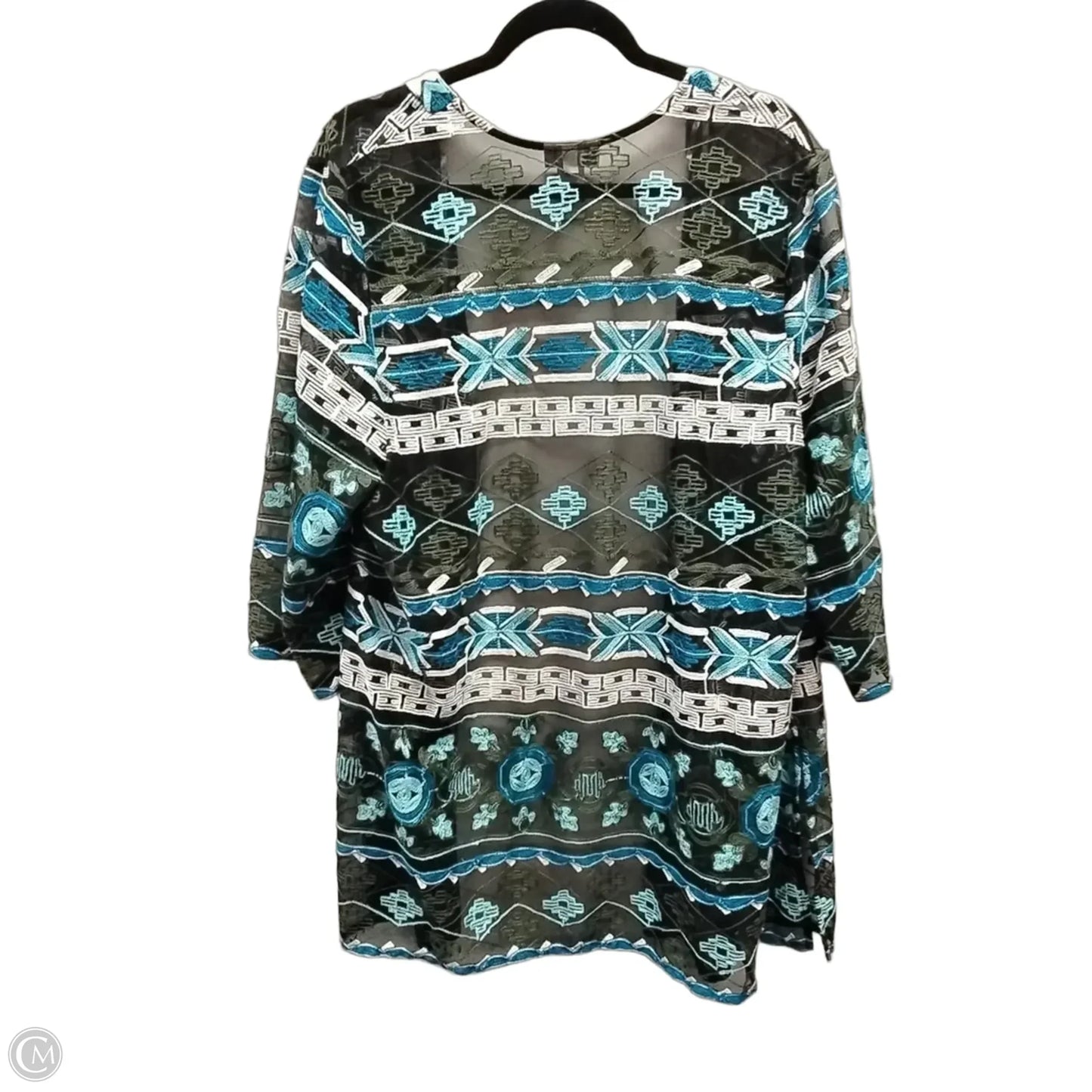 Cardigan By Catherines In Black & Blue, Size: 1x