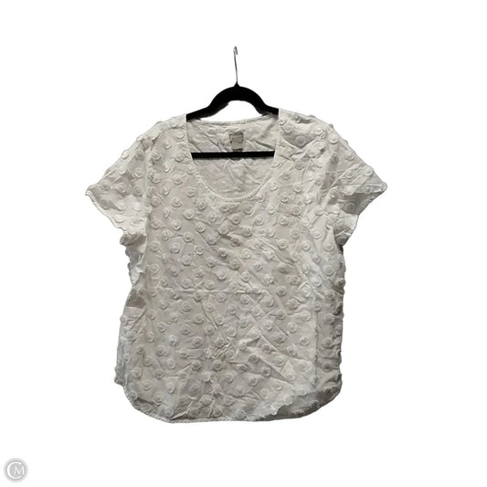 Top Short Sleeve By Chicos In White, Size: Xl