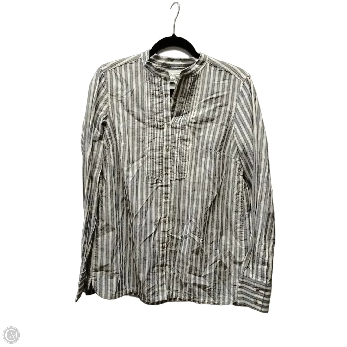 Top Long Sleeve By Banana Republic In Striped Pattern, Size: M