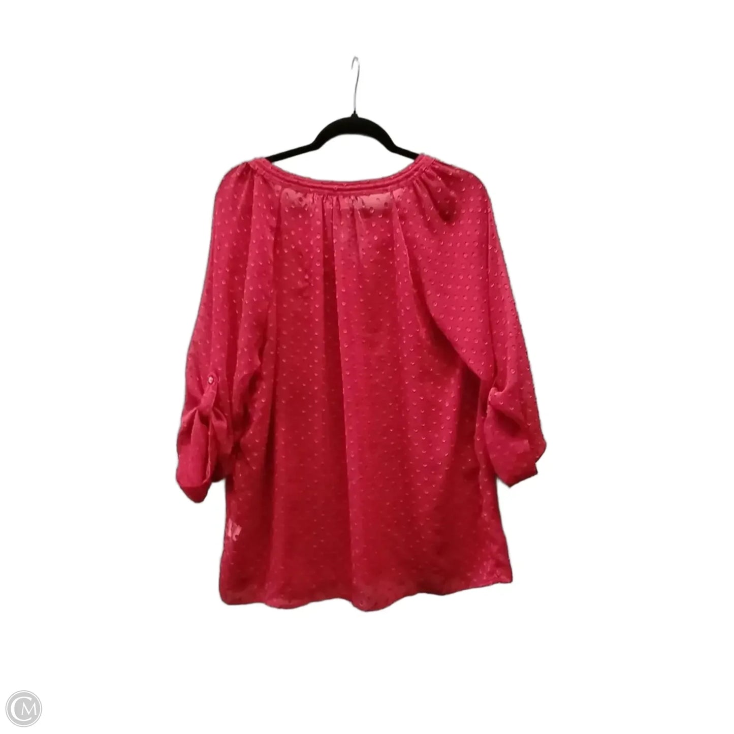 Blouse Long Sleeve By Liz Claiborne In Red, Size: Xl
