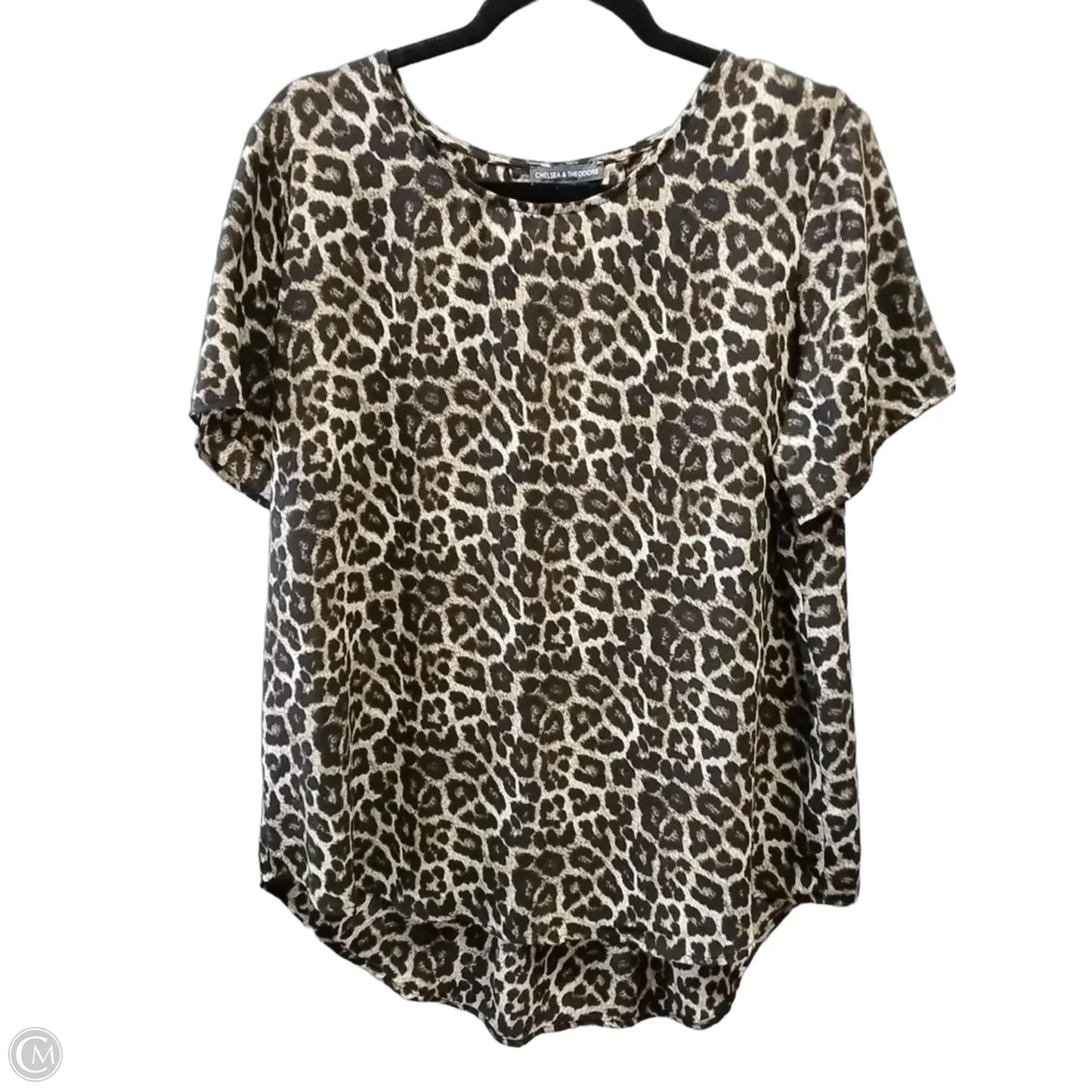 Blouse Short Sleeve By Chelsea And Theodore In Animal Print, Size: Xl