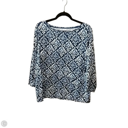 Top Long Sleeve By Talbots In Blue, Size: Xl