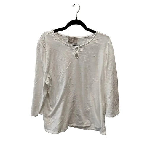 Top Long Sleeve By Chicos In White, Size: Xl