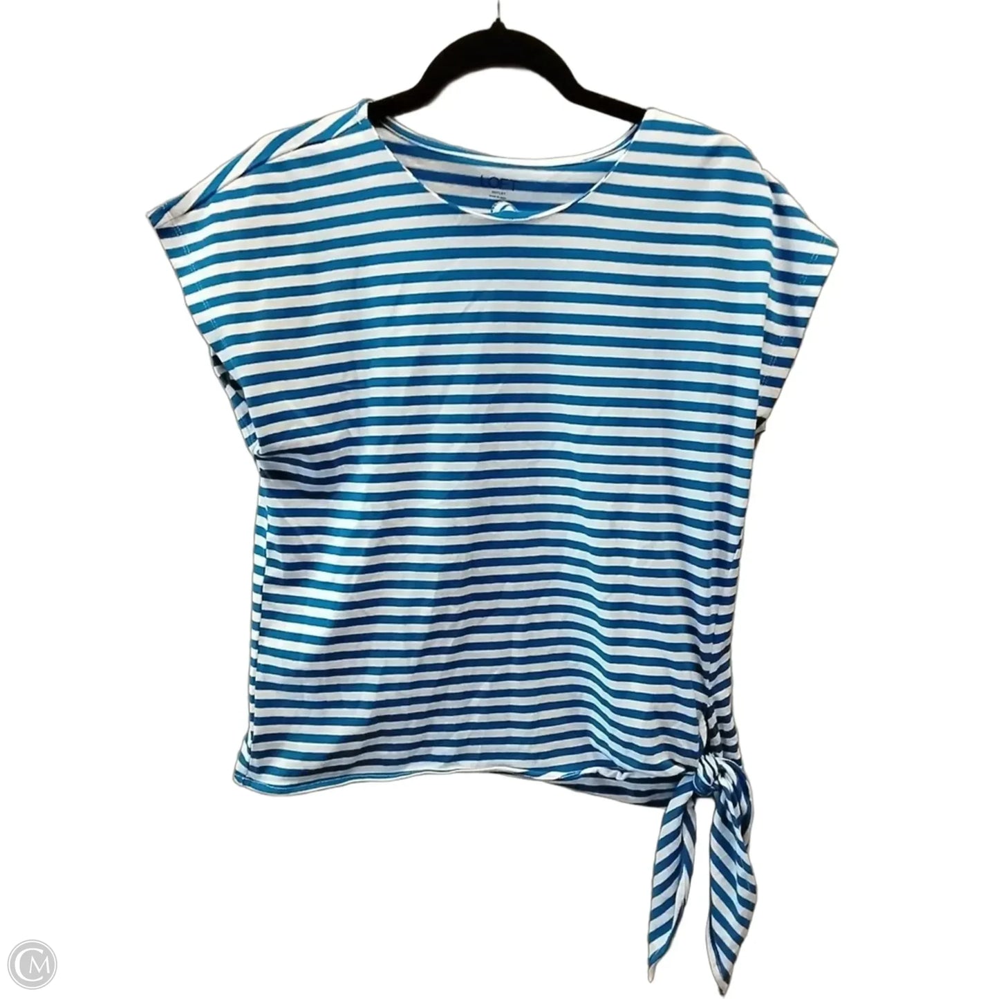 Top Short Sleeve By Loft In Striped Pattern, Size: M
