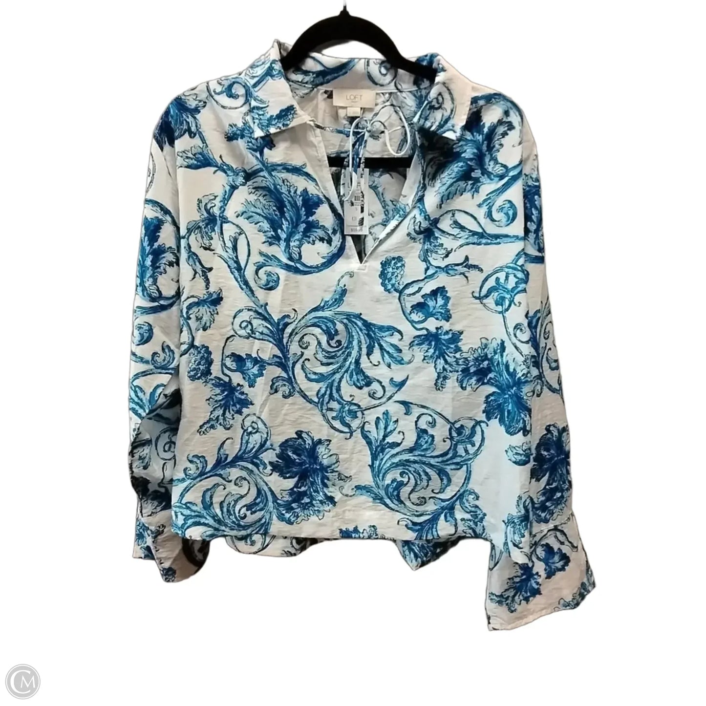 Top Long Sleeve By Loft In White, Size: S