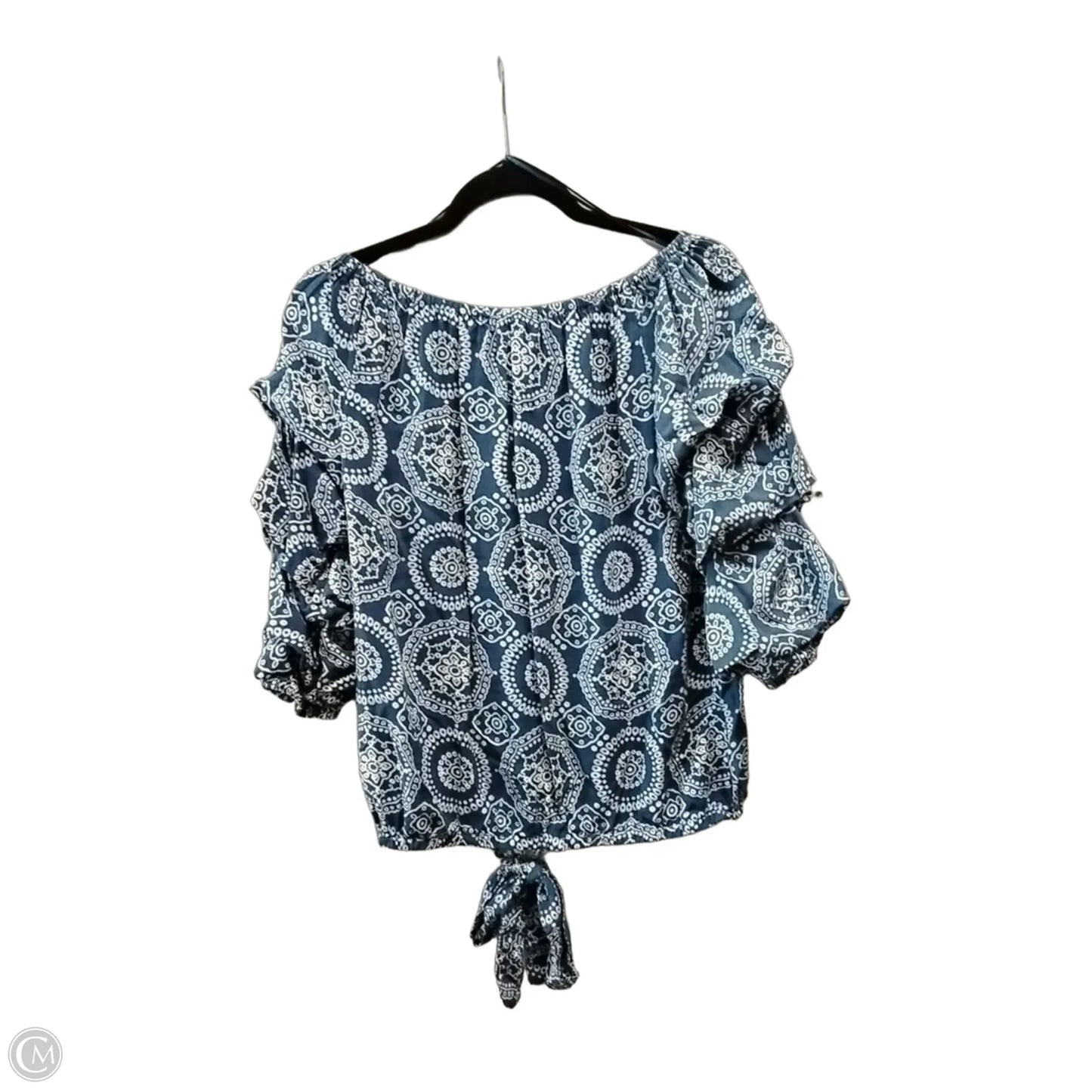 Top Long Sleeve By Cece In Blue, Size: M