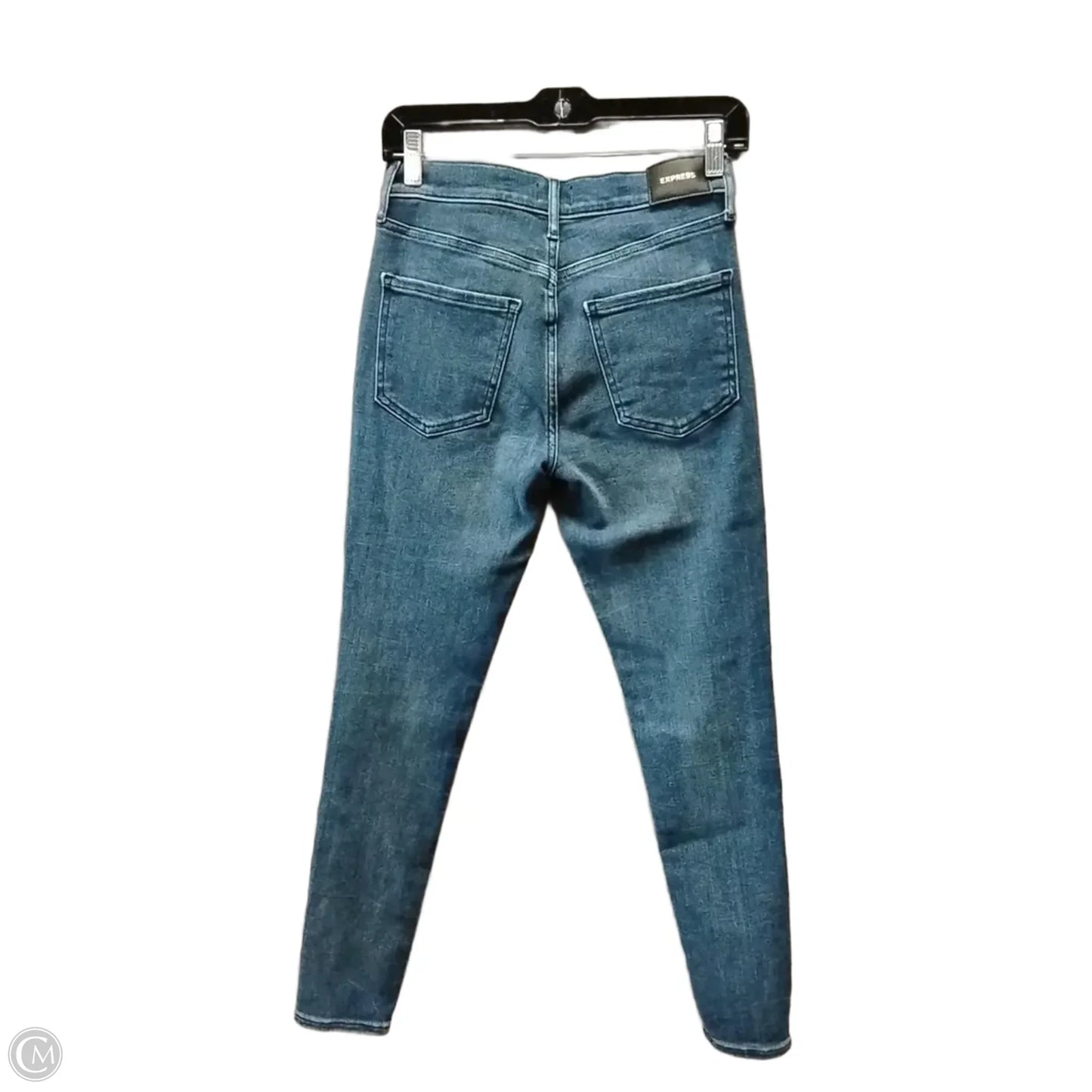 Jeans Skinny By Express In Blue Denim, Size: 4