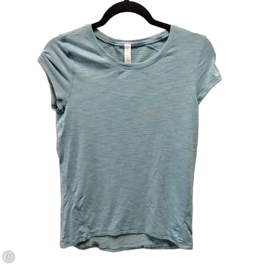 Athletic Top Short Sleeve By Lululemon In Blue, Size: 4