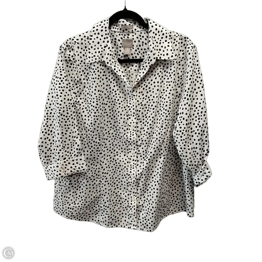 Top Long Sleeve By Chicos In Polkadot Pattern, Size: Xl
