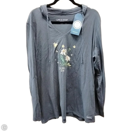 Top Long Sleeve By Life Is Good In Blue, Size: Xxl