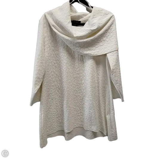Top Long Sleeve By Ali Miles In Ivory, Size: Xl