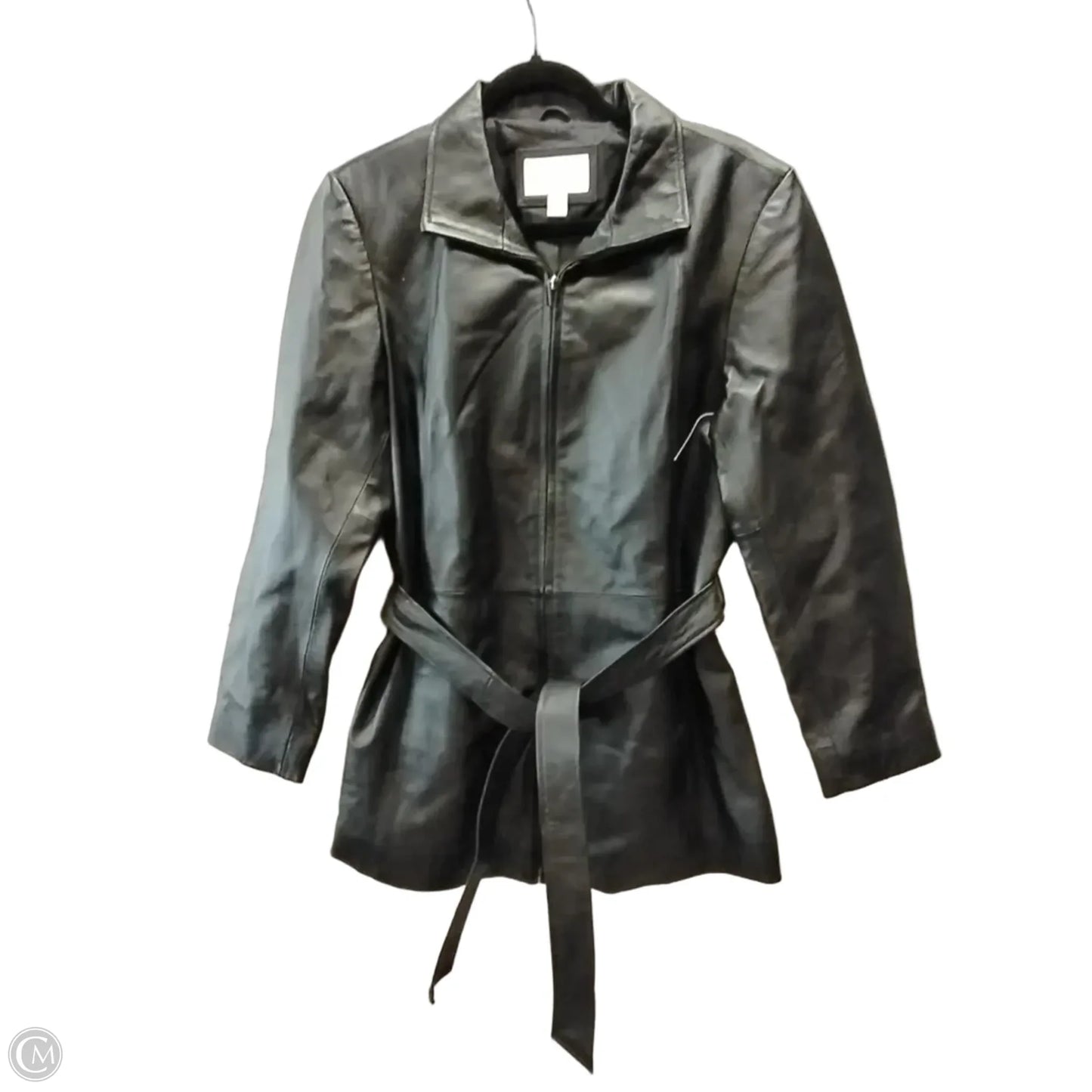 Coat Leather By Worthington In Black, Size: L