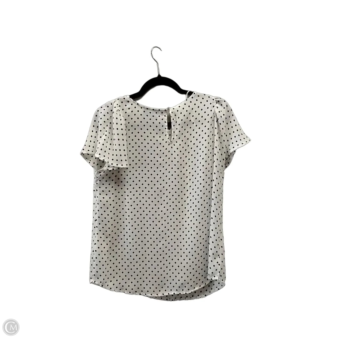 Blouse Short Sleeve By Cece In Polkadot Pattern, Size: M