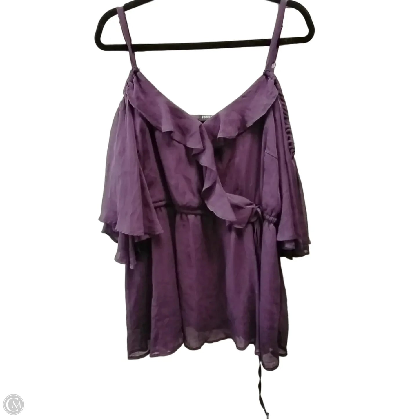 Blouse Short Sleeve By Torrid In Purple, Size: 4x