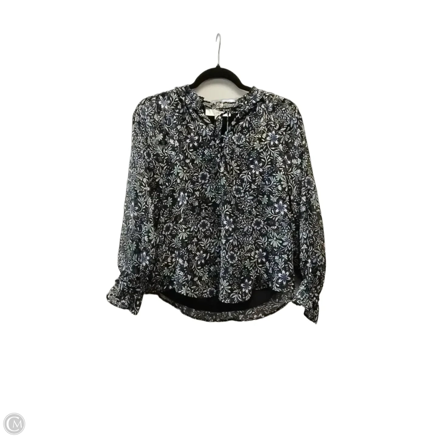 Blouse Long Sleeve By Loft In Blue, Size: Xxs