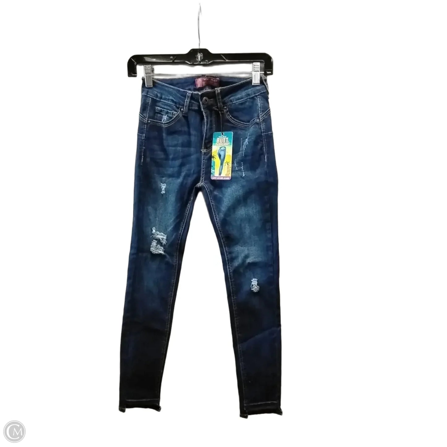 Jeans Skinny By Wax Jean In Blue Denim, Size: 0