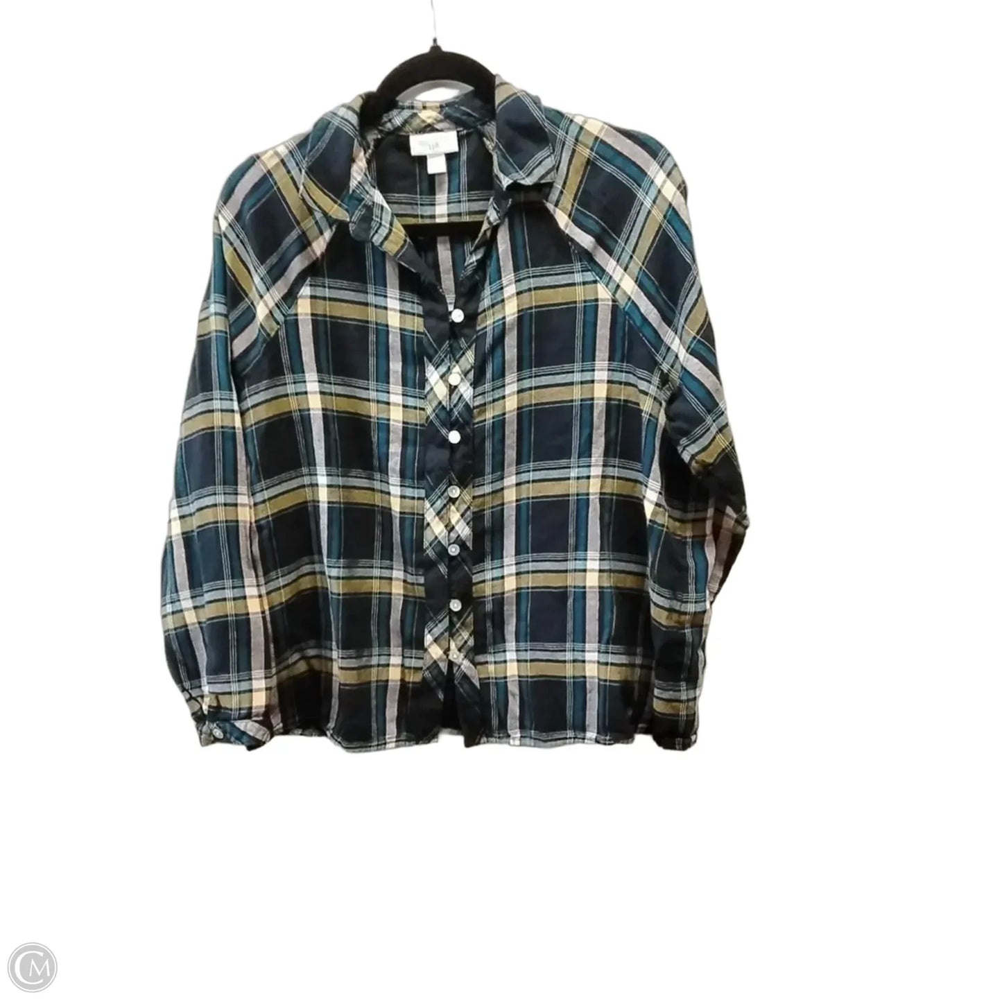Top Long Sleeve By J. Jill In Plaid Pattern, Size: Xs