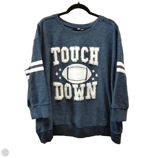 Sweatshirt Crewneck By Cato In Blue, Size: Xxl