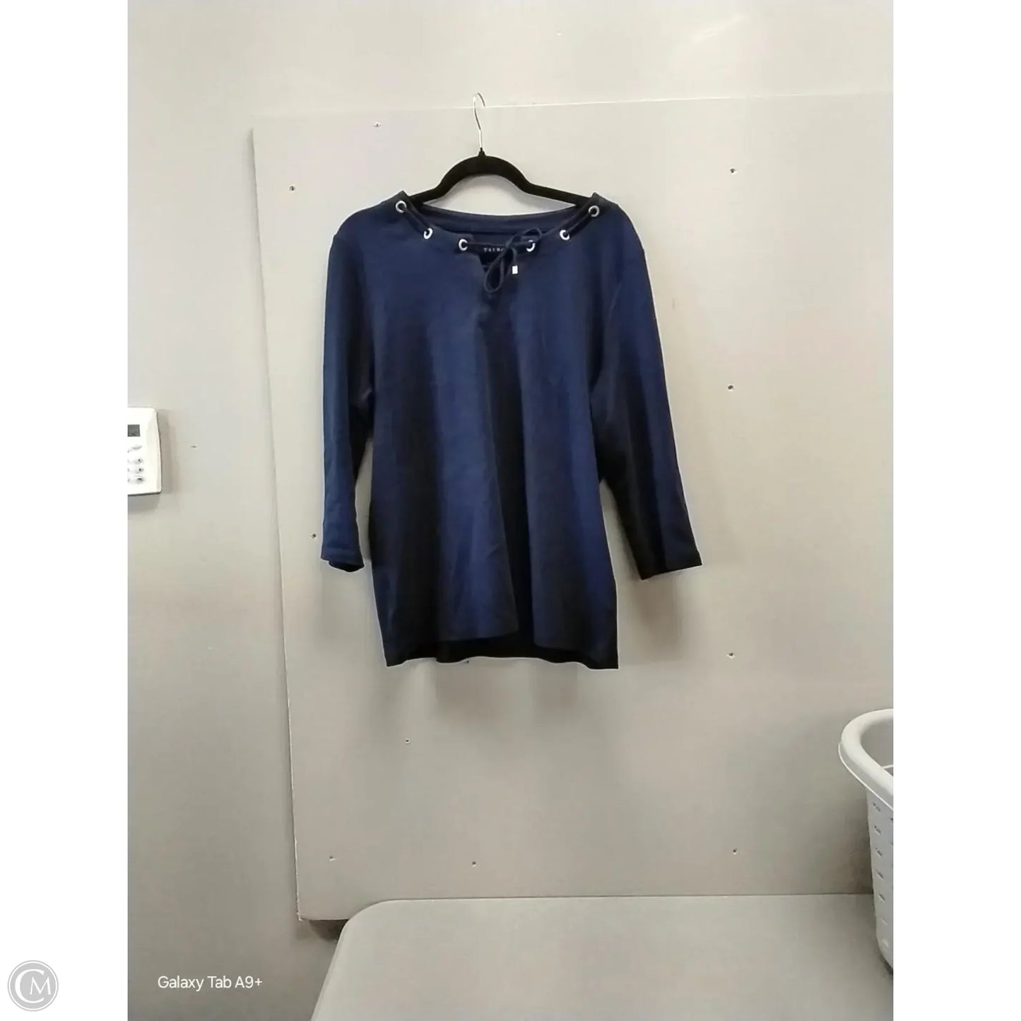 Top 3/4 Sleeve By Talbots In Blue, Size: L