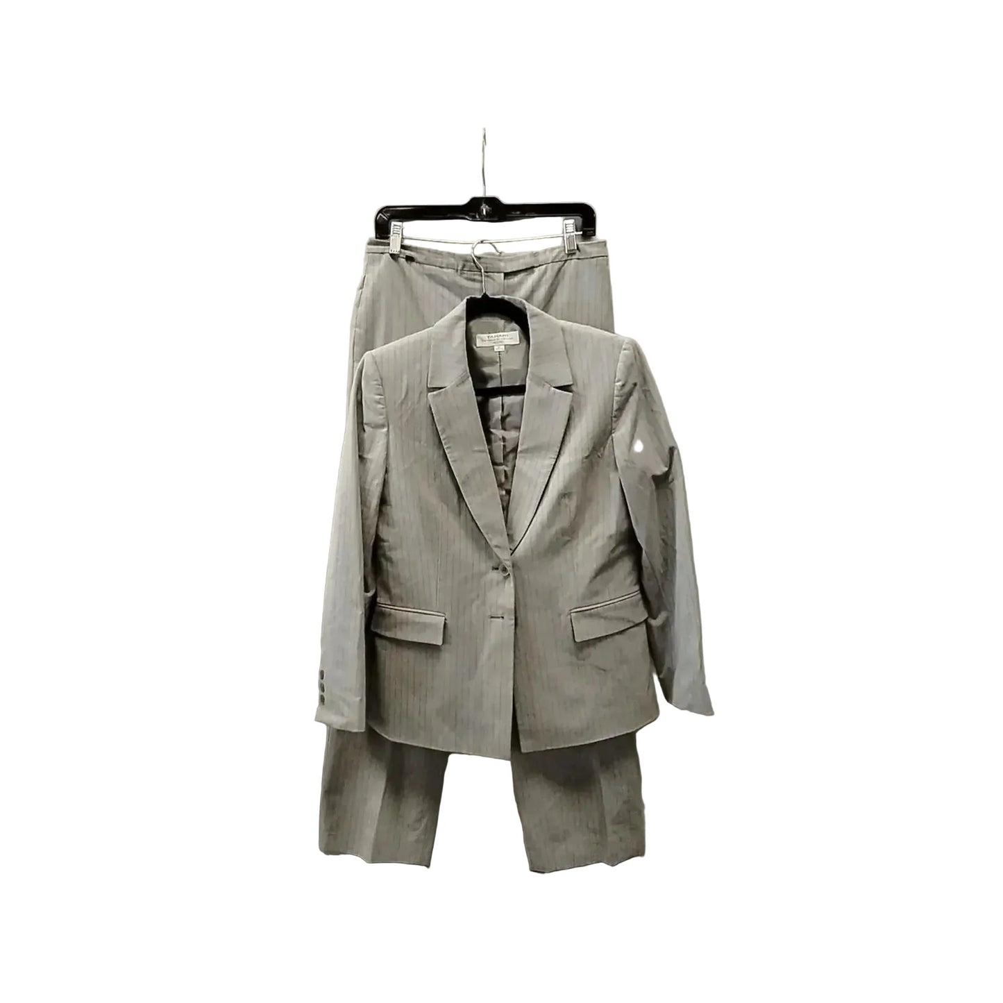 Pants Suit 2pc By Tahari In Grey, Size: 10p