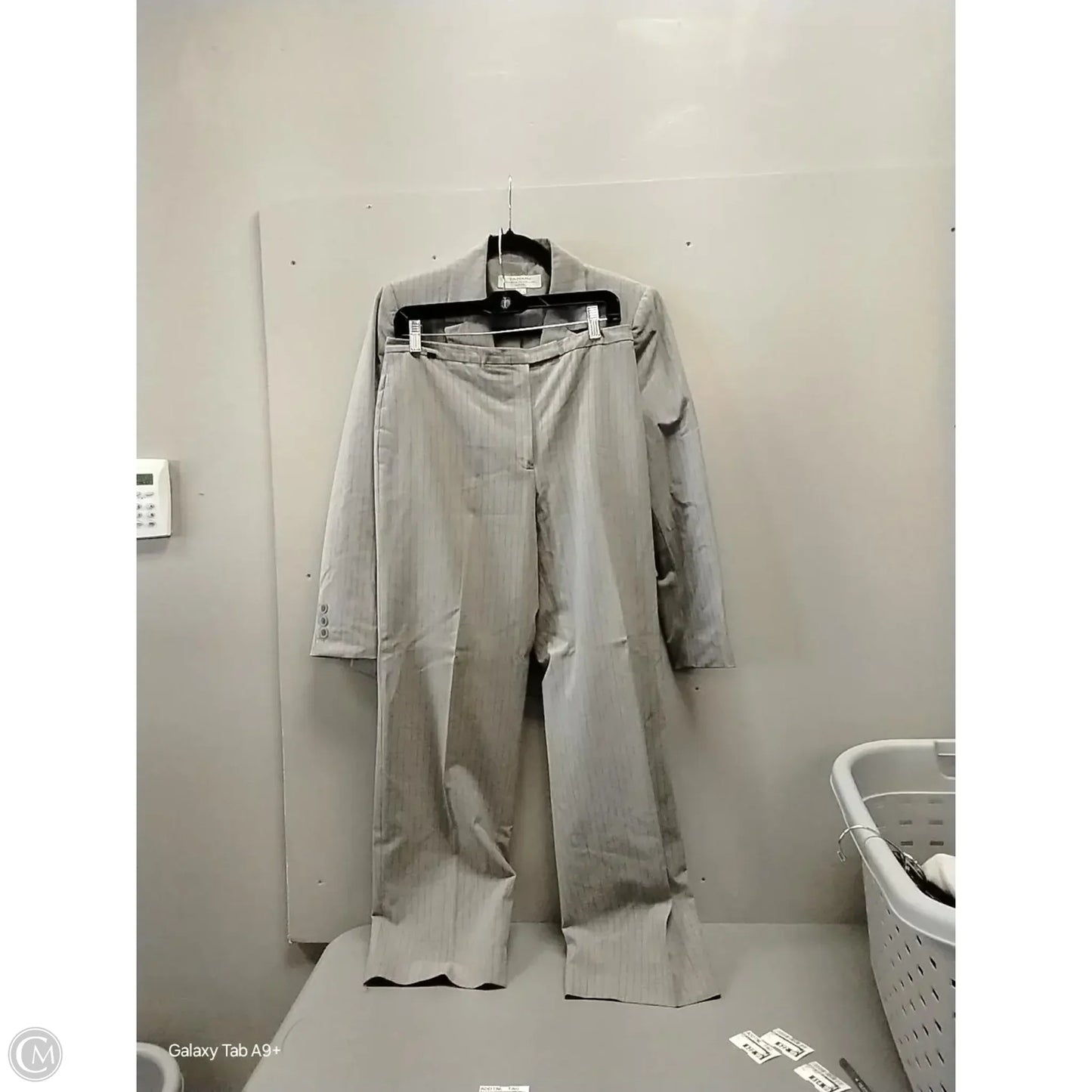 Pants Suit 2pc By Tahari In Grey, Size: 10p