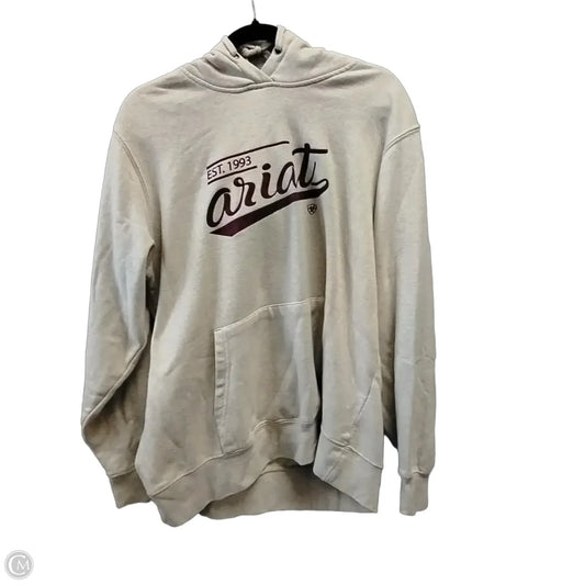 Sweatshirt Hoodie By Ariat In White, Size: L