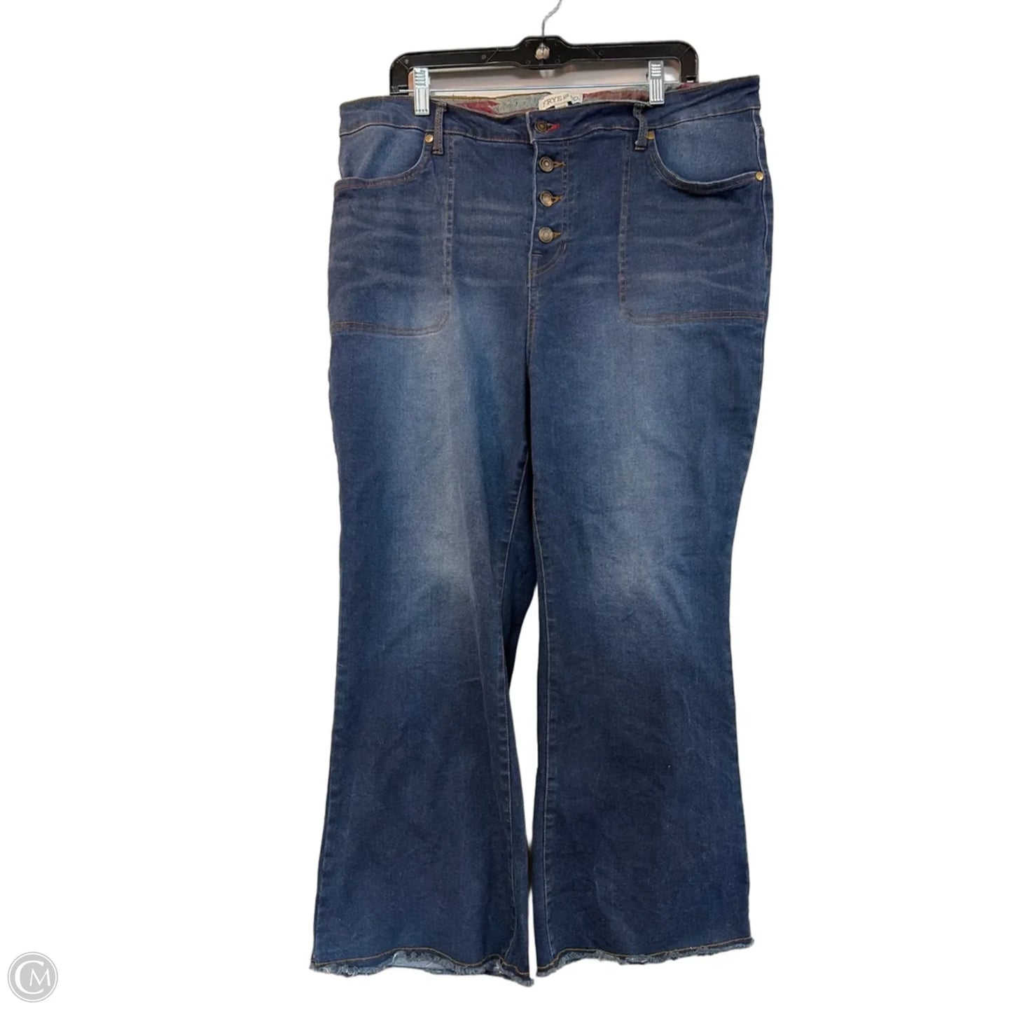 Jeans Straight By Frye And Co In Blue Denim, Size: 20w